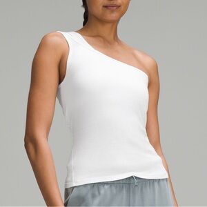 Lululemon hold tight one shoulder tank top white size 6
